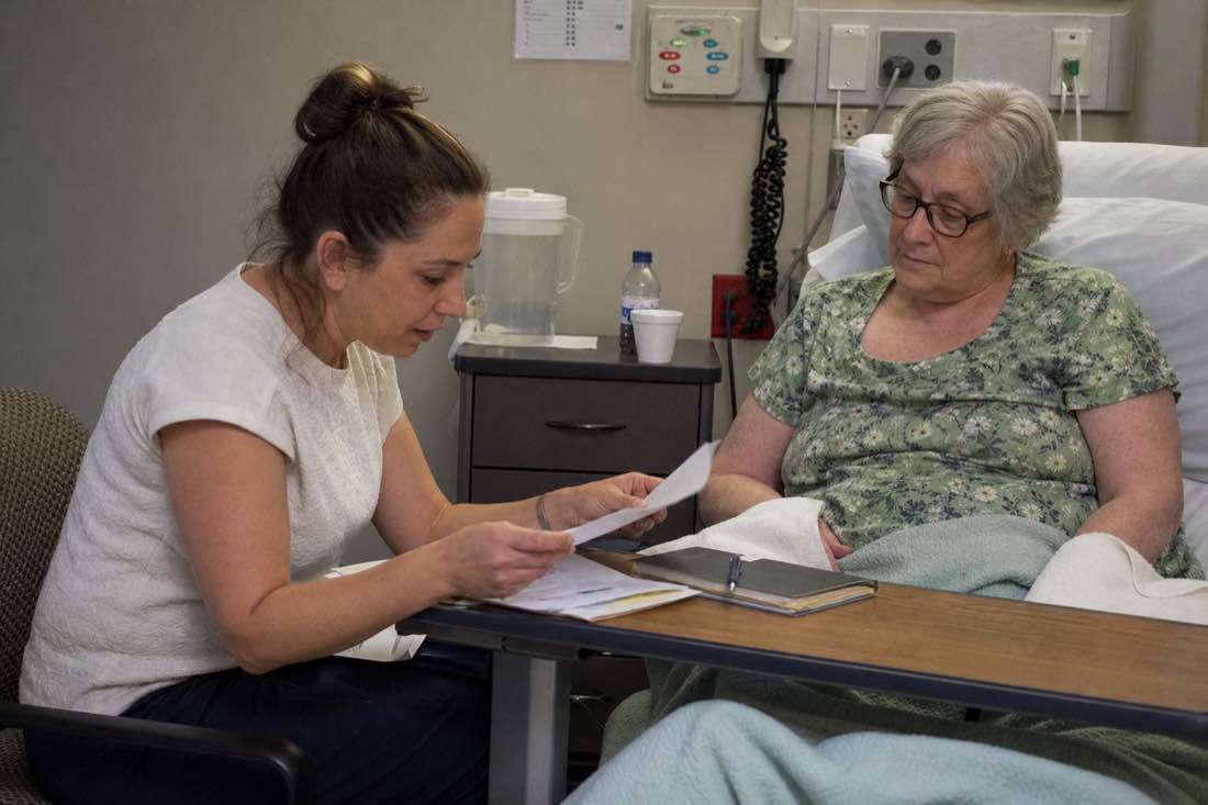 Mobile notary at a care-facility appointment